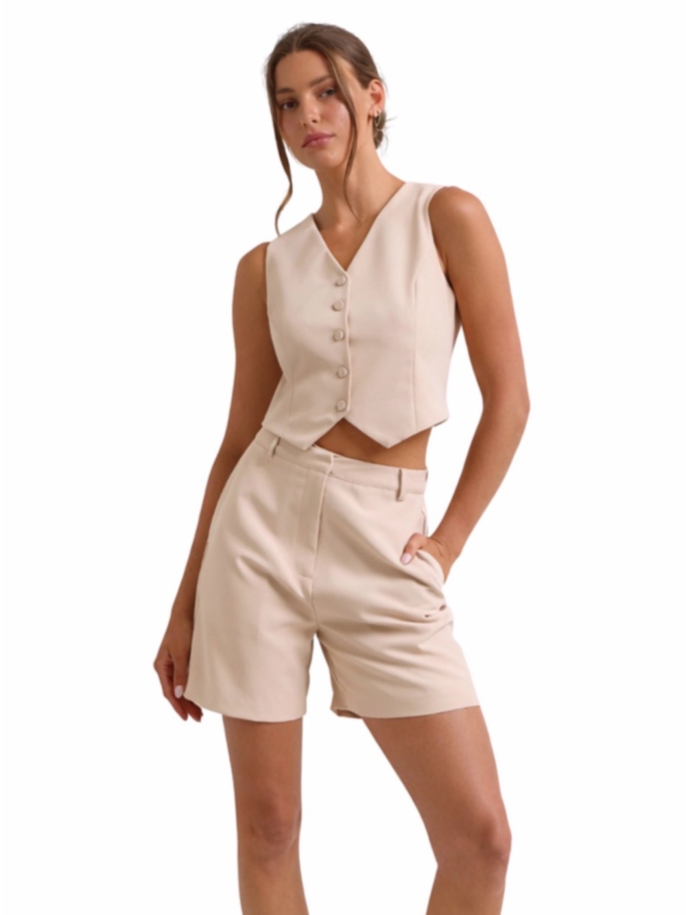 Women’s 2-Piece Vest & Shorts Set – Chic Summer Outfit Large